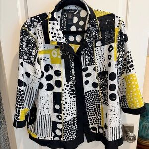 Black and Yellow Polka Dot Jacket Ali miles